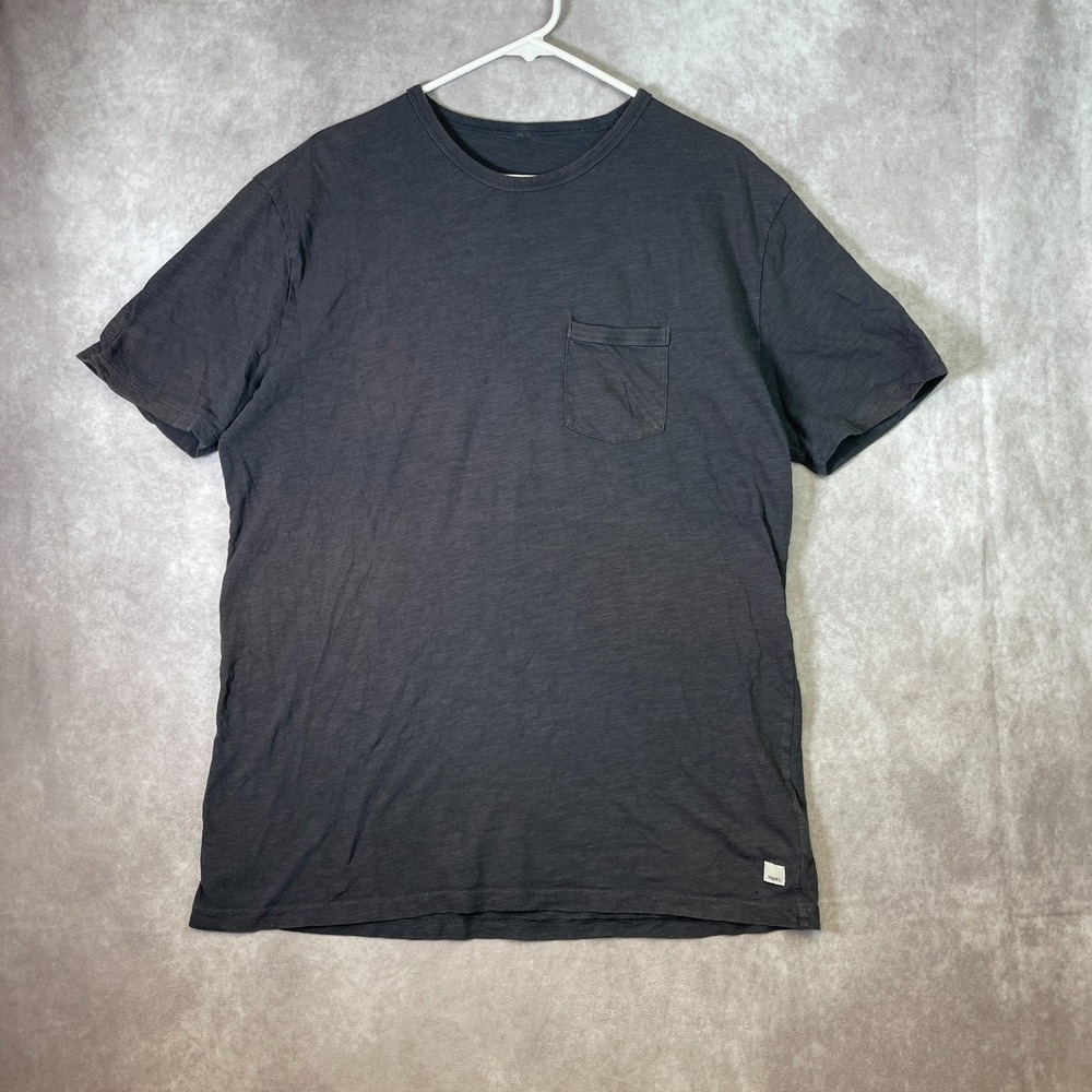 Vuori The Rise Shirt Mens XL Black Paper Thin Breathable Pima Cotton Casual